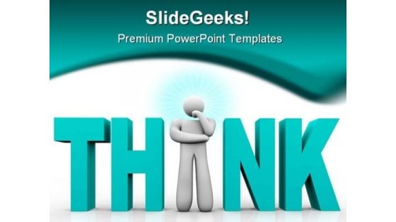 Think Man Business PowerPoint Background And Template 1210