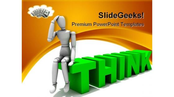 Thinking Money PowerPoint Themes And PowerPoint Slides 0211