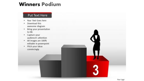 Third Place Winners Podium PowerPoint Slides And Ppt Diagram Templates