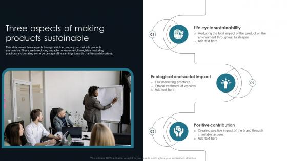 Three Aspects Of Making Products Sustainable Customer Centric Advertising Slides PDF Three Aspects Of Making Products Sustainable Customer Centric Advertising Slides PDF