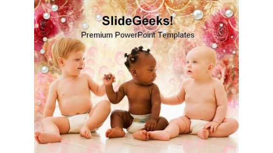 Three Babies Family PowerPoint Templates And PowerPoint Backgrounds 0511