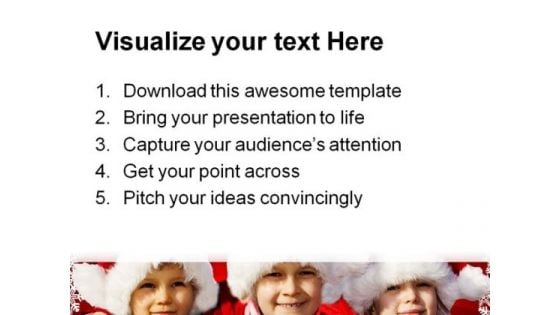 Three Children Christmas PowerPoint Themes And PowerPoint Slides 0811
