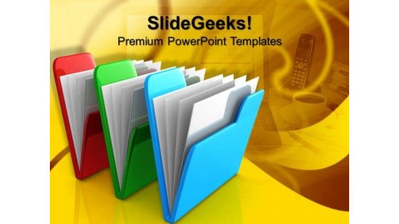 Three Computer Folders Internet PowerPoint Templates And PowerPoint Themes 1012