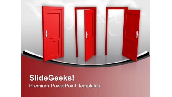 Three Doors To Choose Future Success PowerPoint Templates Ppt Backgrounds For Slides 0213