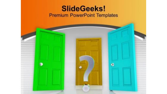 Three Doors To Future Choice PowerPoint Templates Ppt Backgrounds For Slides 0213