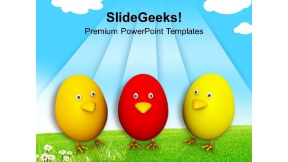 Three Easter Eggs Toys Festival PowerPoint Templates Ppt Backgrounds For Slides 0313