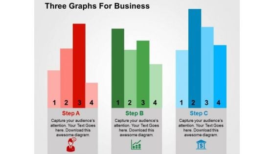 Three Graphs For Business PowerPoint Template