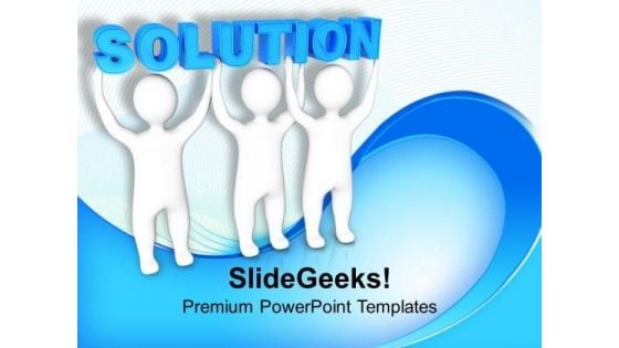 Three Men Join Forces To Lift Solution PowerPoint Templates Ppt Backgrounds For Slides 0113