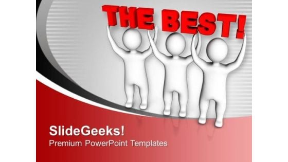 Three Men Lift The Word The Best PowerPoint Templates Ppt Backgrounds For Slides 0313