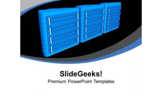 Three Servers On Black Background PowerPoint Templates Ppt Backgrounds For Slides 0713 Three Servers On Black Background PowerPoint Templates Ppt Backgrounds For Slides 0713