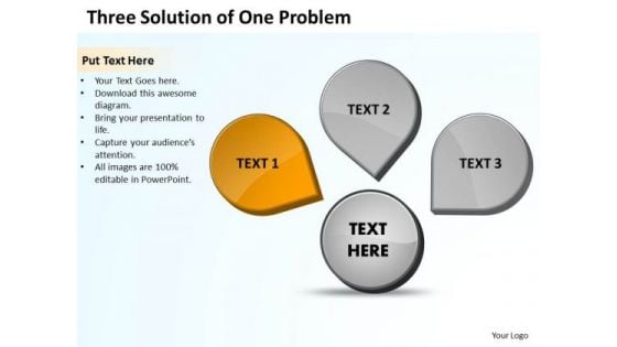 Three Solution Of One Problem Ppt Circular Flow Chart PowerPoint Slides