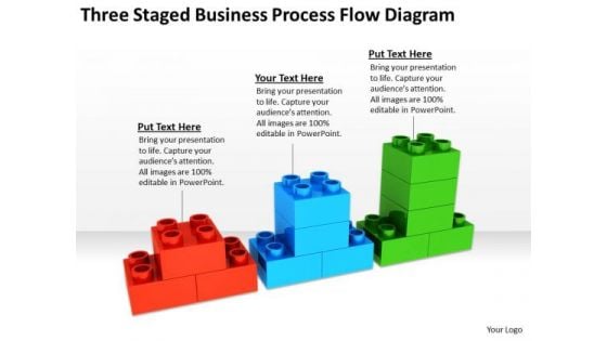 Three Staged Business Process Flow Diagram Ppt Small Plans PowerPoint Templates