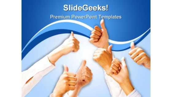Thumbs Up Business Handshake PowerPoint Themes And PowerPoint Slides 0811
