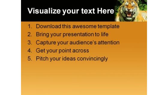 Tiger Snarl Animals PowerPoint Themes And PowerPoint Slides 0211