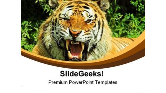 Tiger Snarl Animals PowerPoint Themes And PowerPoint Slides 0211