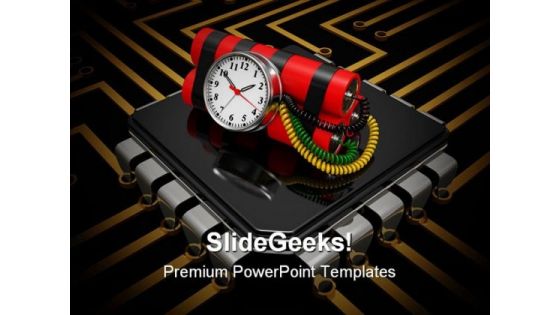 Time Bomb Security PowerPoint Template 0910