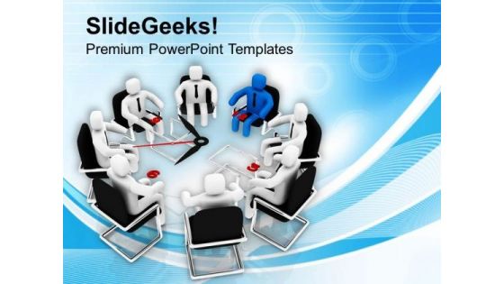 Time Bound Meeting With Leader PowerPoint Templates Ppt Backgrounds For Slides 0713 Time Bound Meeting With Leader PowerPoint Templates Ppt Backgrounds For Slides 0713
