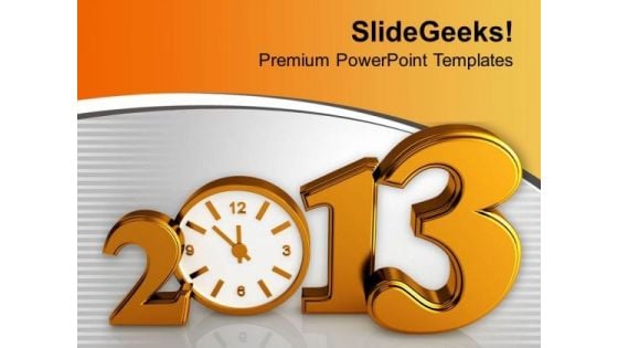 Time Concept With Clock New Year Celebration PowerPoint Templates Ppt Backgrounds For Slides 0113