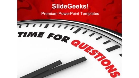Time For Questions Clock Business Template 1010