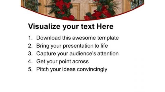 Time To Celebrate Christmas With Wreath PowerPoint Templates Ppt Backgrounds For Slides 0513
