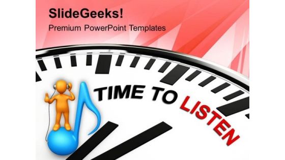 Time To Listen Music PowerPoint Templates Ppt Backgrounds For Slides 0413