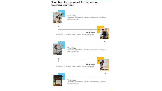 Timeline For Proposal For Premium Painting Services One Pager Sample Example Document