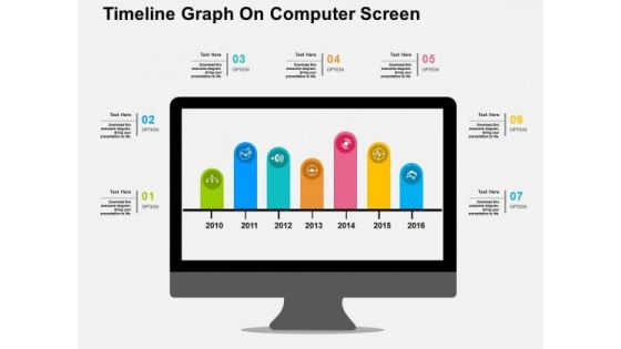 Timeline Graph On Computer Screen PowerPoint Template