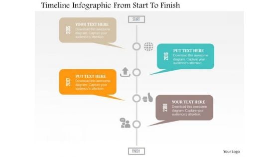 Timeline Infographic From Start To Finish Presentation Template
