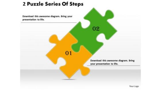 Timeline PowerPoint Template 2 Puzzle Series Of Steps