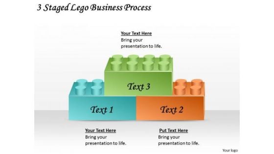 Timeline PowerPoint Template 3 Staged Lego Business Process