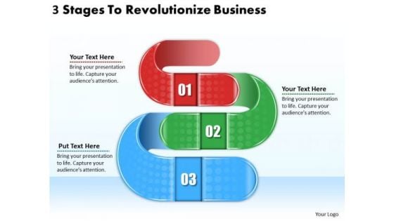 Timeline PowerPoint Template 3 Stages To Revolutionize Business