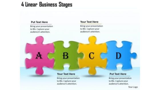 Timeline PowerPoint Template 4 Linear Business Stages