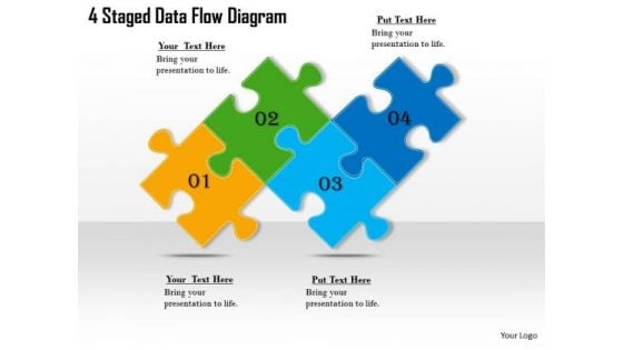 Timeline PowerPoint Template 4 Staged Data Flow Diagram