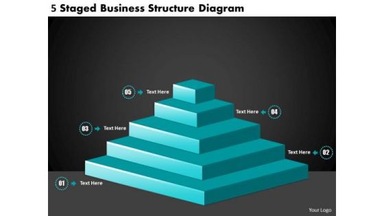 Timeline PowerPoint Template 5 Staged Business Structure Diagram