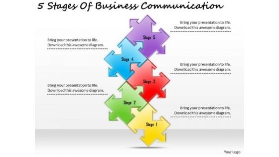 Timeline PowerPoint Template 5 Stages Of Business Communication