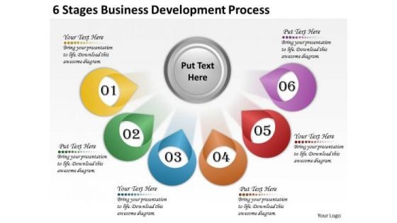 Timeline PowerPoint Template 6 Stages Business Development Process