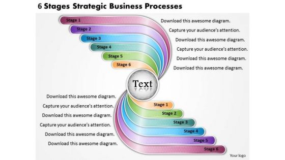 Timeline PowerPoint Template 6 Stages Strategic Business Processes