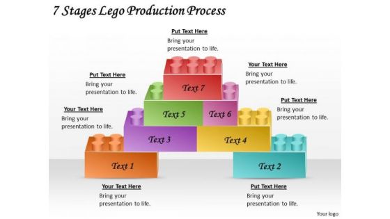 Timeline PowerPoint Template 7 Stages Lego Production Process