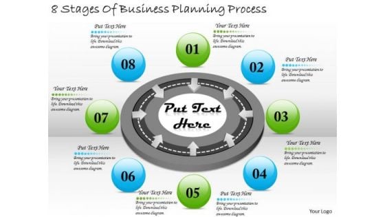 Timeline PowerPoint Template 8 Stages Of Business Planning Process