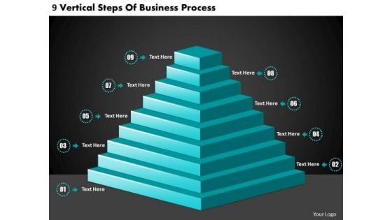 Timeline PowerPoint Template 9 Vertical Steps Of Business Process