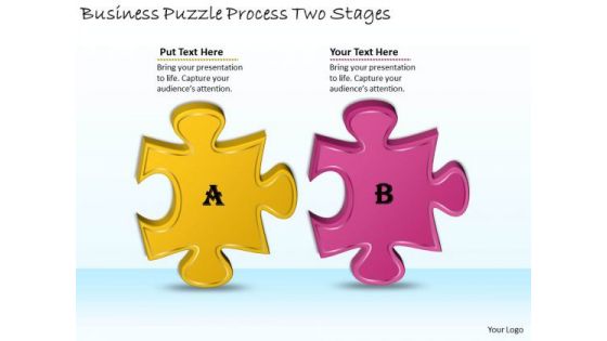 Timeline PowerPoint Template Business Puzzle Process Two Stages