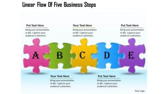 Timeline PowerPoint Template Linear Flow Of Five Business Steps