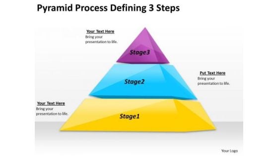 Timeline PowerPoint Template Pyramid Process Defining 3 Steps