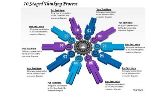 Timeline Ppt Template 10 Staged Thinking Process