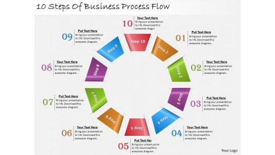 Timeline Ppt Template 10 Steps Of Business Process Flow