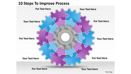 Timeline Ppt Template 10 Steps To Improve Process