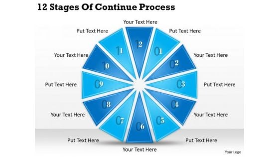 Timeline Ppt Template 12 Stages Of Continue Process