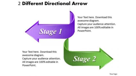 Timeline Ppt Template 2 Different Directional Arrow