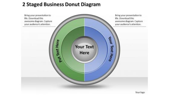 Timeline Ppt Template 2 Staged Business Donut Diagram