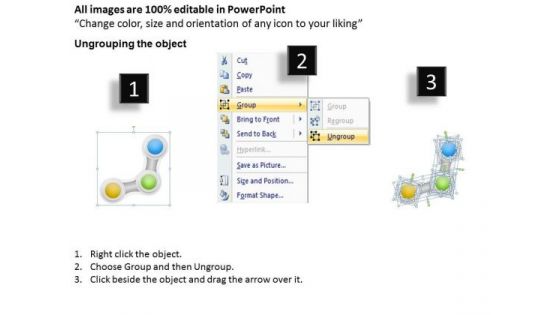 Timeline Ppt Template 3 Staged Zigzag Path Diagram